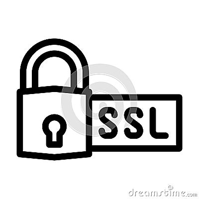 ssl secure sockets layer seo line icon vector illustration Vector Illustration