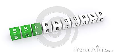 SSL secured sign Stock Photo