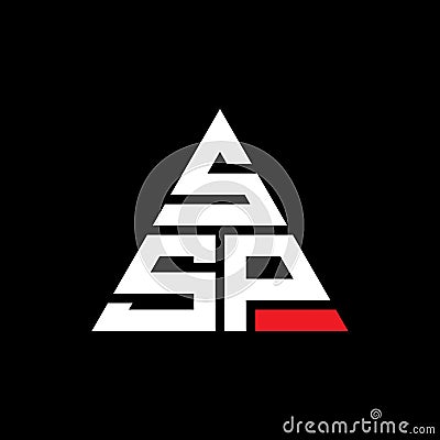 SSP triangle letter logo design with triangle shape. SSP triangle logo design monogram. SSP triangle vector logo template with red Vector Illustration