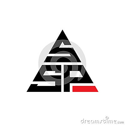 SSP triangle letter logo design with triangle shape. SSP triangle logo design monogram. SSP triangle vector logo template with red Vector Illustration