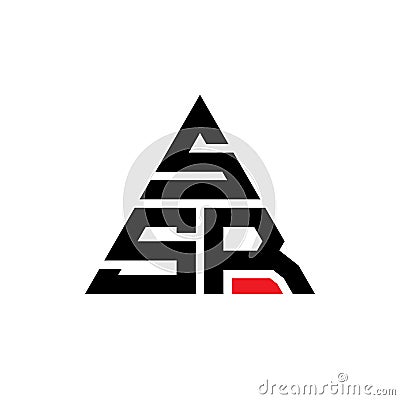 SSR triangle letter logo design with triangle shape. SSR triangle logo design monogram. SSR triangle vector logo template with red Vector Illustration