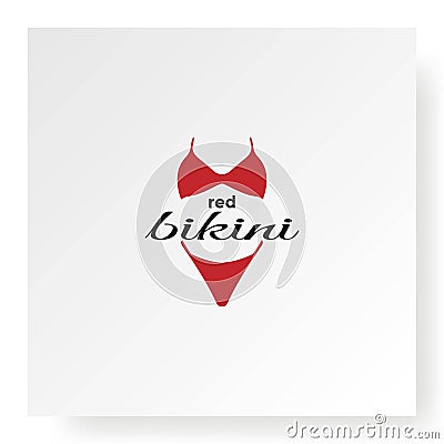 Red Hot Sexy Bikini Lingerie Underwear Logo Design Vector Vector Illustration