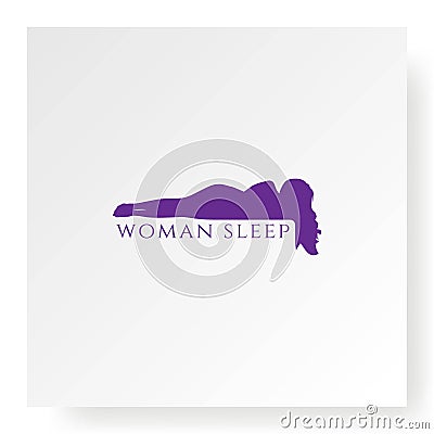 Beauty Sleep Woman for Bed Spa Logo Design Vector Vector Illustration