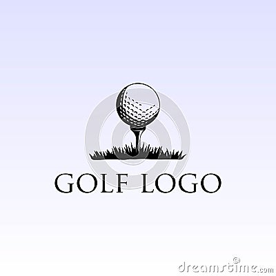 Simple Retro Vintage Ball Tee Grass Golf Sport Club Logo Design Vector Illustration