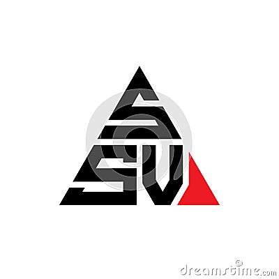 SSV triangle letter logo design with triangle shape. SSV triangle logo design monogram. SSV triangle vector logo template with red Vector Illustration