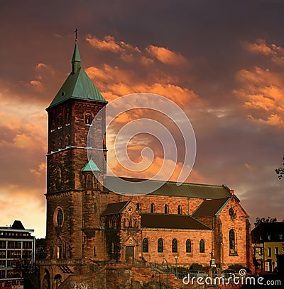 St. Adalbert Aachen Stock Photo