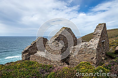 St Agnes Wheal coates industrial tin mine Stock Photo