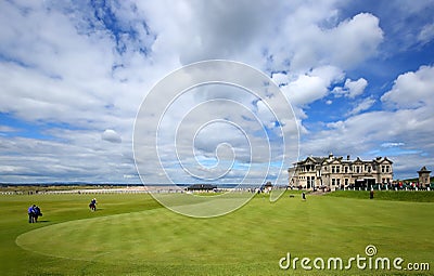 St. Andrews Golf Course and Club House in Fife, Scotland. Editorial Stock Photo