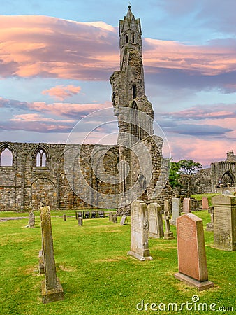 Old graveyard with church remains Editorial Stock Photo