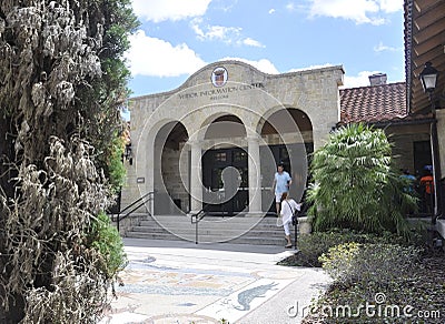 St Augustine FL,August 8th:Visitor Center building from St Augustine in Florida Editorial Stock Photo