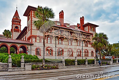 Partial view of Henry Flager College at Old Town in Florida`s Historic Coast. Editorial Stock Photo