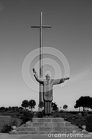 St Augustine`s Great Cross Black and White Stock Photo