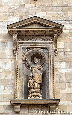 St. Augustine Statue in Budapest Stock Photo