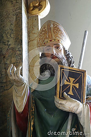 St Augustine statue on the high altar at the Holy Spirit Chapel in Vrtace, Croatia Stock Photo