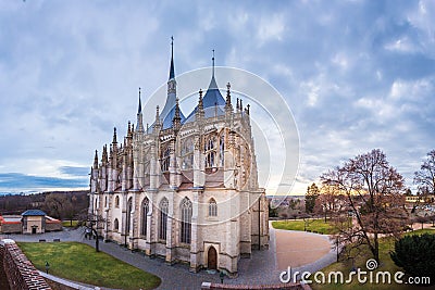 St. Barbara cathedral in Kutna Hora, jewel of Gothic architecture and art of Czech Republic. Kutna Hora is UNESCO World Stock Photo
