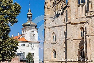 St. Barbara`s Church, Unique gothic Cathedrale and Former Jesuit College in Kutna Hora, Central Bohemian Region, Czech Republic Editorial Stock Photo