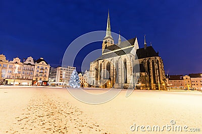 St. Bartholomew Cathedral in Pilsen Stock Photo