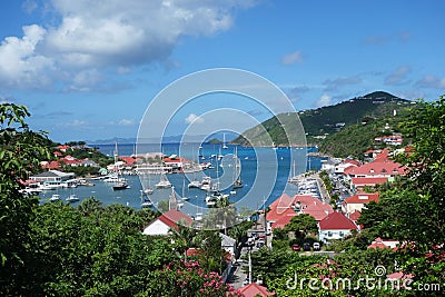 Gustavia Harbor, St. Barths, French West indies Stock Photo