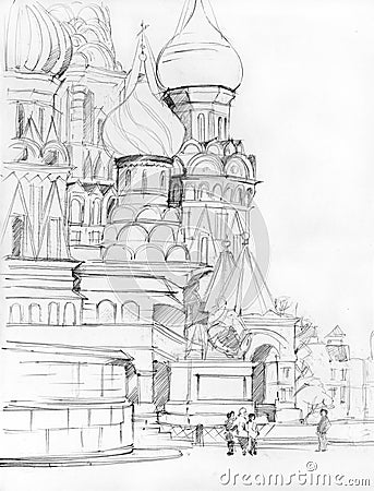 St. Basil Cathedral in Moscow Stock Photo