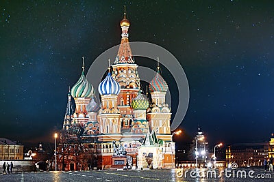 St. Basil Cathedral, Moscow Kremlin, night Stock Photo