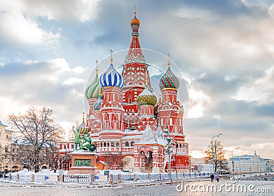 St. Basil`s Cathedral in Moscow, Russia Stock Photo