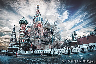 St. Basil`s Cathedral, Moscow, Russia Editorial Stock Photo