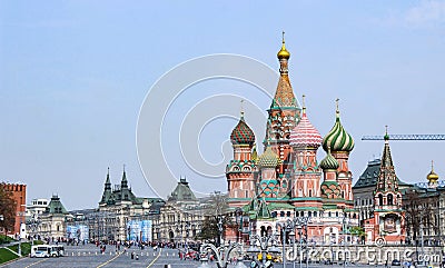 St. Basil`s Cathedral on Red Square Editorial Stock Photo