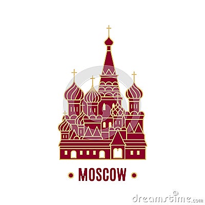 St. Basil`s Cathedral vector illustration isolated on white background. Vector Illustration