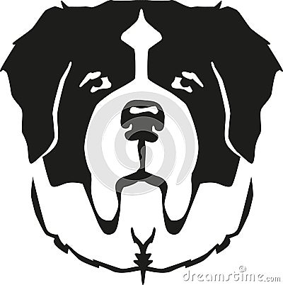 St Bernard dog head Vector Illustration