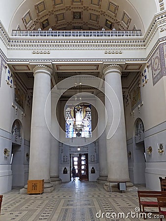 St. Borromeo Church, Vienna, main entrance and choir Stock Photo