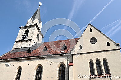 St. Cantianius Parish Church details, Kranj, Slovenia Stock Photo