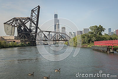 St. Charles Air Line Bridge in Chicago Stock Photo