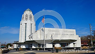 St. Charles Municipal Building Editorial Stock Photo