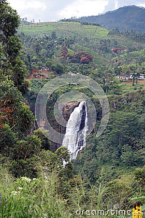 St Clair Falls is the widest waterfall in Sri Lanka Stock Photo