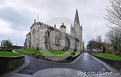 St Columb's Cathedral. city of Derry, Northern Ireland. panorama format Stock Photo