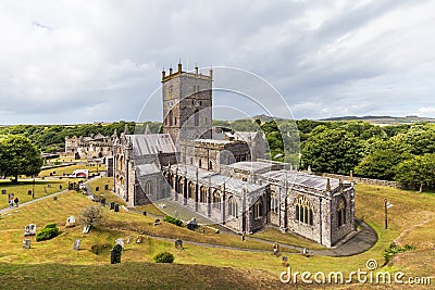 St Davids Cathedral in Pembrokeshire, Wales, UK Stock Photo