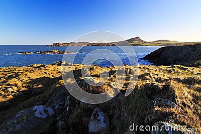 St Davids Head across Whitesands Bay Stock Photo