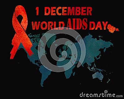 1st December World Aids Day concept Cartoon Illustration