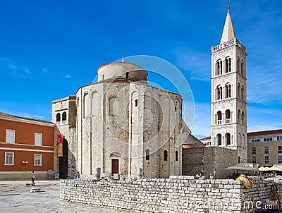St. Donatus and Bell Tower, Zadar Editorial Stock Photo