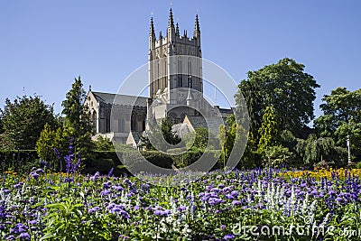 St. Edmundsbury Cathedral from Abbey Gardens in Bury St. Edmunds Stock Photo