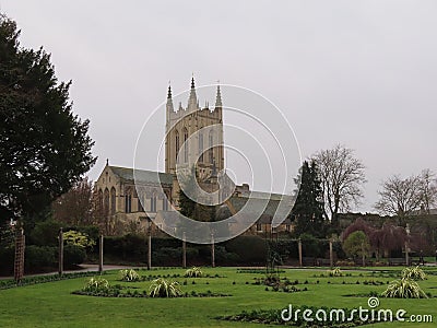 St Edmundsbury Cathedral from the Abbey Gardens Stock Photo
