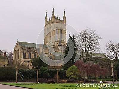 St Edmundsbury Cathedral from the Abbey Gardens Stock Photo