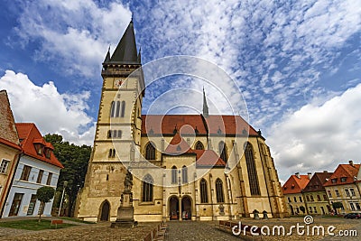 St. Egidius Basilica in old city of Bardejov, Slovakia Stock Photo