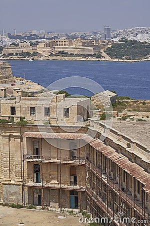 St Elmo Fort in the ancient city of Valetta in Malta Editorial Stock Photo