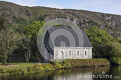 St Finbarr`s Oratory at Gougane Barra - a litte irish church, Macroom, County Cork, Ireland Stock Photo