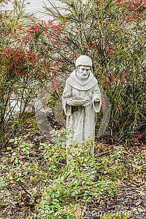 St Francis Statue Garden Mission Nombre Dios Saint Augustine Florida Stock Photo