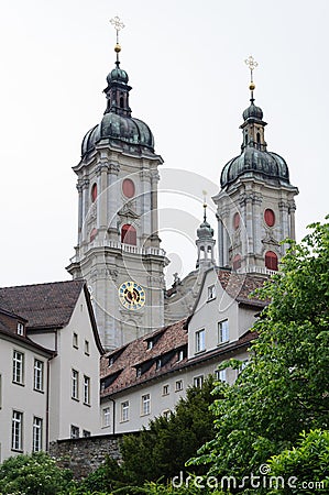 St. Gallen abbey twin towers Stock Photo