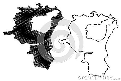 St. Gallen map vector Vector Illustration