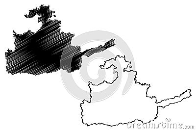 St. Gallen District (Switzerland, Swiss Confederation, Canton of St Gall, St. Gallen or Sankt Gallen) Vector Illustration