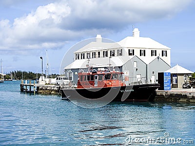 St. George, Bermuda Pilot Boat and Immigration Station Editorial Stock Photo